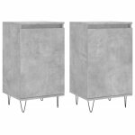Vidaxl buffets 2 pcs gris b�ton 40x35x70 cm bois d'ing�nierie