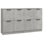 Vidaxl buffets 2 pcs gris bton 60x30x70 cm bois d'ingnierie
