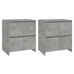 Vidaxl buffets 2 pcs gris bton 70x41x75 cm bois d'ingnierie