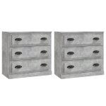 Vidaxl buffets 2 pcs gris béton bois d'ingénierie Vidaxl buffets 2 pcs gris béton bois d'ingénierie
