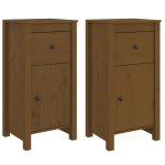 Vidaxl buffets 2 pcs marron miel 40x35x80 cm bois massif de pin
