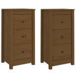 Vidaxl buffets 2 pcs marron miel 40x35x80 cm bois massif de pin