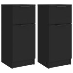 Vidaxl buffets 2 pcs noir 30x30x70 cm bois d'ing�nierie