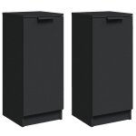 Vidaxl buffets 2 pcs noir 30x30x70 cm bois d'ing�nierie