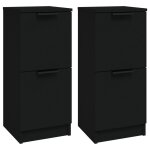 Vidaxl buffets 2 pcs noir 30x30x70 cm bois d'ing�nierie