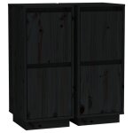Vidaxl buffets 2 pcs noir 31, 5x34x75 cm bois massif de pin Vidaxl buffets 2 pcs noir 31, 5x34x75 cm bois massif de pin