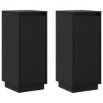 Vidaxl buffets 2 pcs noir 31, 5x34x75 cm bois massif de pin
