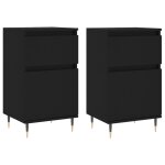 Vidaxl buffets 2 pcs noir 40x35x70 cm bois d?ing�nierie
