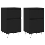 Vidaxl buffets 2 pcs noir 40x35x70 cm bois d?ing�nierie