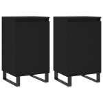 Vidaxl buffets 2 pcs noir 40x35x70 cm bois d?ingnierie