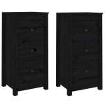 Vidaxl buffets 2 pcs noir 40x35x80 cm bois massif de pin