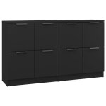 Vidaxl buffets 2 pcs noir 60x30x70 cm bois d'ingénierie Vidaxl buffets 2 pcs noir 60x30x70 cm bois d'ingénierie