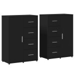 Vidaxl buffets 2 pcs noir 60x31x84 cm bois d'ing�nierie