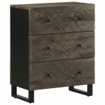 Vidaxl buffets 2 pcs noir 60x33x75 cm bois massif de manguier