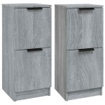 Vidaxl buffets 2 pcs sonoma gris 30x30x70 cm bois d'ing�nierie