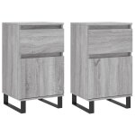 Vidaxl buffets 2 pcs sonoma gris 40x35x70 cm bois d'ing�nierie