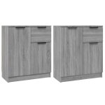 Vidaxl buffets 2 pcs sonoma gris 60x30x70 cm bois d'ingénierie Vidaxl buffets 2 pcs sonoma gris 60x30x70 cm bois d'ingénierie