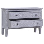 Vidaxl buffet avec 2 tiroirs 90x30x60 cm bois d'acajou massif