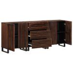 Vidaxl buffets 3 pcs 60x34x75 cm bois massif de manguier