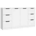 Vidaxl buffets 3 pcs blanc bois d'ing�nierie