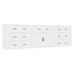 Vidaxl buffets 3 pcs blanc bois d'ingénierie Vidaxl buffets 3 pcs blanc bois d'ingénierie