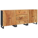 Vidaxl buffets 3 pcs bois d'acacia solide