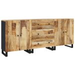 Vidaxl buffets 3 pcs bois de manguier brut