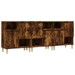 Vidaxl buffets 3 pcs chne fum 60x35x70 cm bois d'ingnierie