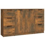Vidaxl buffets 3 pcs ch�ne fum� bois d'ing�nierie