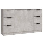 Vidaxl buffets 3 pcs gris béton bois d'ingénierie Vidaxl buffets 3 pcs gris béton bois d'ingénierie