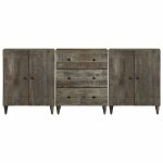 Vidaxl buffets 3 pcs gris clair 60x33, 5x75 cm bois de manguier massif