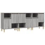 Vidaxl buffets 3 pcs sonoma gris 60x35x70 cm bois d'ingnierie