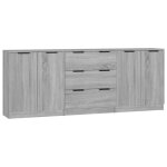 Vidaxl buffets 3 pcs sonoma gris bois d'ing�nierie