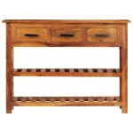 Vidaxl buffet avec 3 tiroirs 110x30x80 cm bois massif