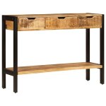 Vidaxl buffet avec 3 tiroirs 110x35x75 cm bois de manguier massif