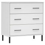Vidaxl buffet avec 3 tiroirs blanc 77x40x79, 5 cm bois massif oslo