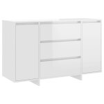 Vidaxl buffet et 3 tiroirs blanc brillant 120x41x75 cm bois ingénierie Vidaxl buffet et 3 tiroirs blanc brillant 120x41x75 cm bois ingénierie