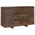 Vidaxl buffet avec 3 tiroirs chne fum 120x41x75 cm bois d'ingnierie
