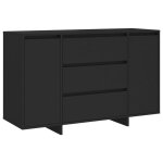 Vidaxl buffet avec 3 tiroirs noir 120x41x75 cm bois d'ing�nierie