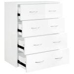 Vidaxl buffet avec 4 tiroirs 60x30, 5x71 cm blanc brillant