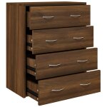 Vidaxl buffet avec 4 tiroirs 60x30, 5x71 cm ch�ne marron