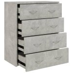 Vidaxl buffet avec 4 tiroirs 60x30, 5x71 cm gris bton
