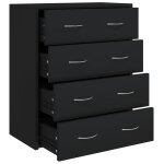 Vidaxl buffet avec 4 tiroirs 60x30, 5x71 cm noir