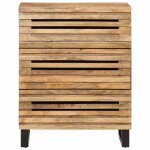 Vidaxl buffet 60x34x75 cm bois de manguier massif brut