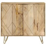 Vidaxl buffet 80x30x75 cm bois de manguier solide
