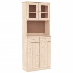 Vidaxl buffet alta 77x35x188 cm bois massif de pin