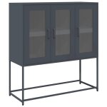 Vidaxl buffet anthracite 100, 5x39x107 cm acier lamin� � froid