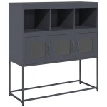 Vidaxl buffet anthracite 100, 5x39x107 cm acier lamin� � froid