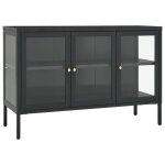 Vidaxl buffet anthracite 105x35x70 cm acier et verre