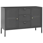Vidaxl buffet anthracite 105x35x70 cm acier et verre trempé Vidaxl buffet anthracite 105x35x70 cm acier et verre trempé
